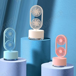 Mini Dual Head Fan 3 Speeds USB Rechargeable Air Condition Fan 400ml Water Tank Spray Humidification Mini Dual Head Fan 3 Speeds USB Rechargeable Air Condition Fan 400ml Water Tank Spray Humidification