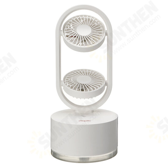 Mini Dual Head Fan 3 Speeds USB Rechargeable Air Condition Fan 400ml Water Tank Spray Humidification Mini Dual Head Fan 3 Speeds USB Rechargeable Air Condition Fan 400ml Water Tank Spray Humidification