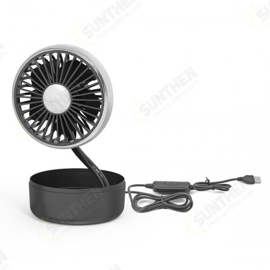 Mini Electric Cooling Fan 3 Speed 5 Blade 360° Rotatable USB Air Fan Car Fan Outdoor Travel Home Office