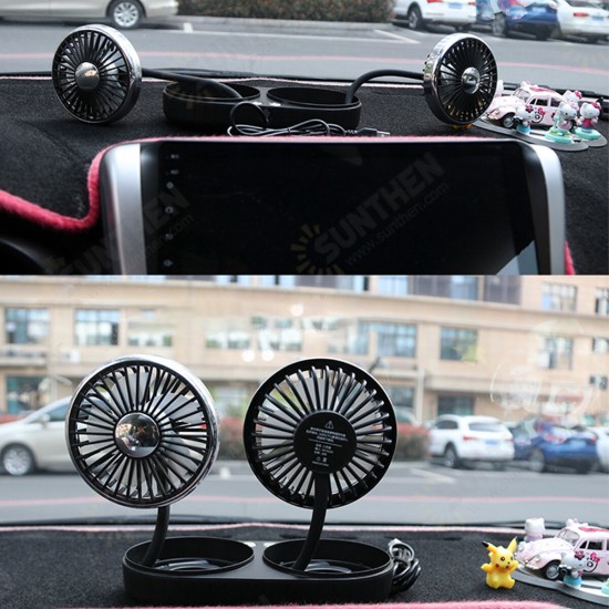 Mini Electric Cooling Fan 3 Speed 5 Blade 360° Rotatable USB Air Fan Car Fan Outdoor Travel Home Office