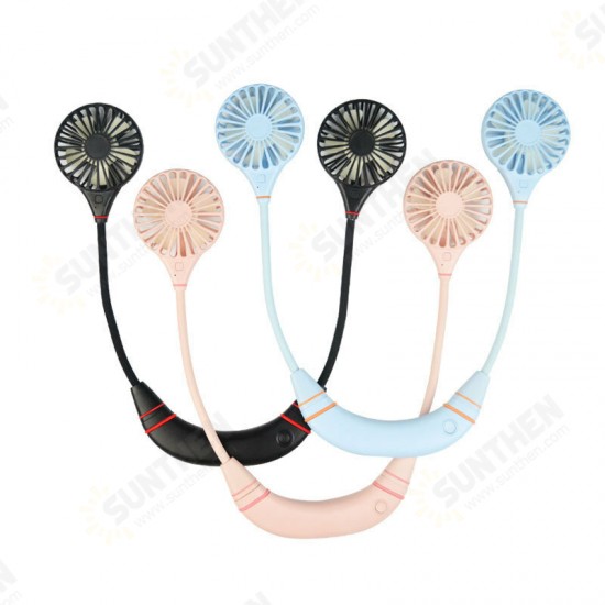 Personal Hanging Neck Sports Fan Removable 2200mAh USB Rechargeable 3 Modes Cooling Fan Camping Travel