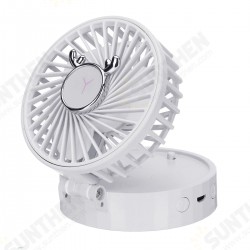 Portable Mini Fan LED Light Lamp Handheld Cooler Makeup Mirror USB