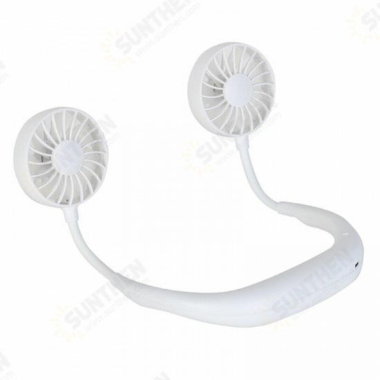 Portable Mini Fan Neckband Lazy Neck Hanging Style Cooling Air USB Rechargeable