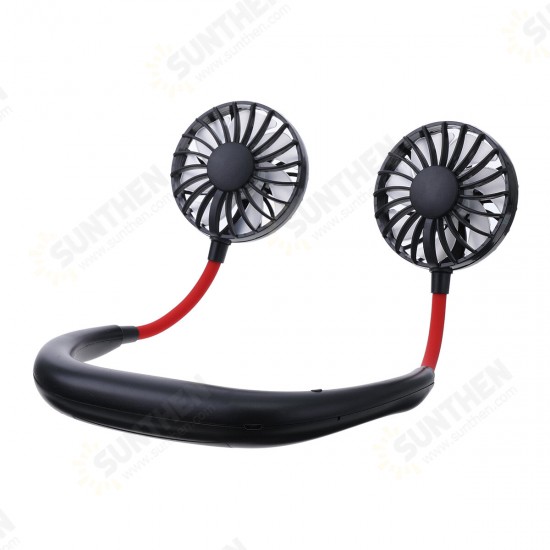 Portable Mini Fan Neckband Lazy Neck Hanging Style Cooling Air USB Rechargeable