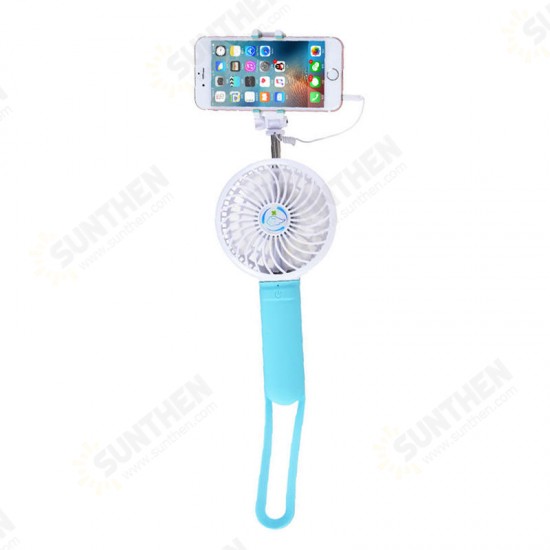 Portable Rechargeable Multifunctional Handheld Stretchable Selfie Stick Power Bank 3 Grades Adjustment Fan