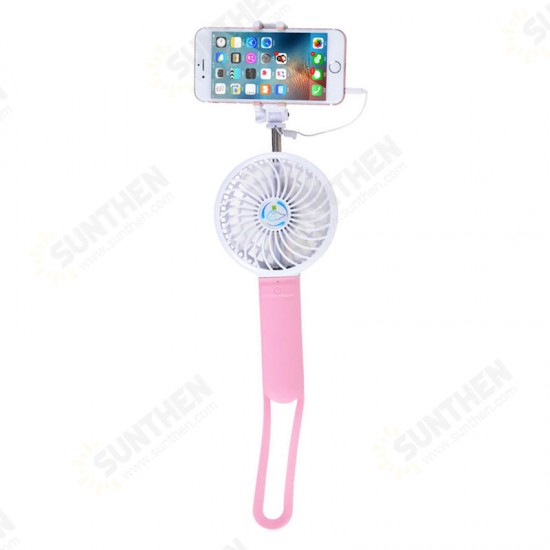 Portable Rechargeable Multifunctional Handheld Stretchable Selfie Stick Power Bank 3 Grades Adjustment Fan