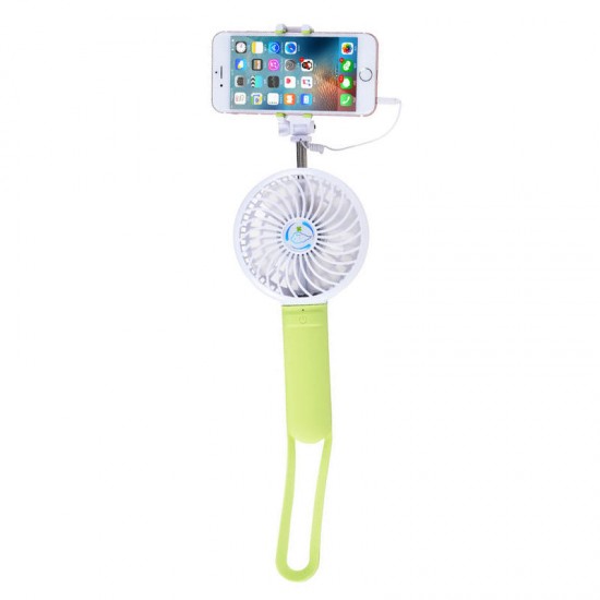 Portable Rechargeable Multifunctional Handheld Stretchable Selfie Stick Power Bank 3 Grades Adjustment Fan