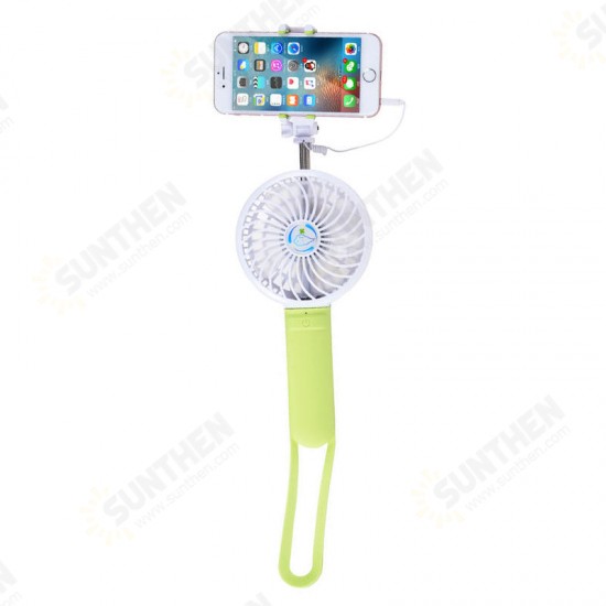 Portable Rechargeable Multifunctional Handheld Stretchable Selfie Stick Power Bank 3 Grades Adjustment Fan