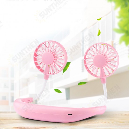 Portable Sports Mini Fan USB Charging Mute Hanging Neck Fans Folding Fan for Outdoor Travelling Portable Sports Mini Fan USB Charging Mute Hanging Neck Fans Folding Fan for Outdoor Travelling