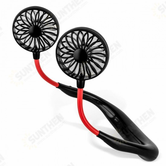 Portable Sports Mini Fan USB Charging Mute Hanging Neck Fans Folding Fan for Outdoor Travelling