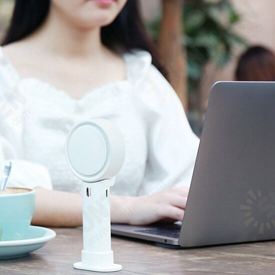 Protable Handheld Bladeless Fan Mini Hanging Neck Fan Desktop Cooling Fan 3 Gear USB Charging Low Noise