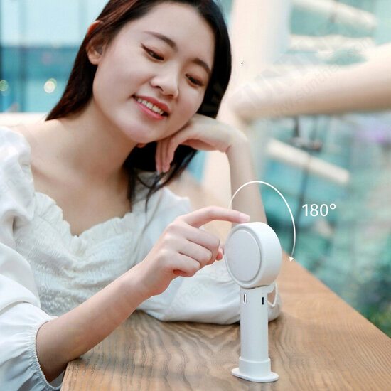 Protable Handheld Bladeless Fan Mini Hanging Neck Fan Desktop Cooling Fan 3 Gear USB Charging Low Noise