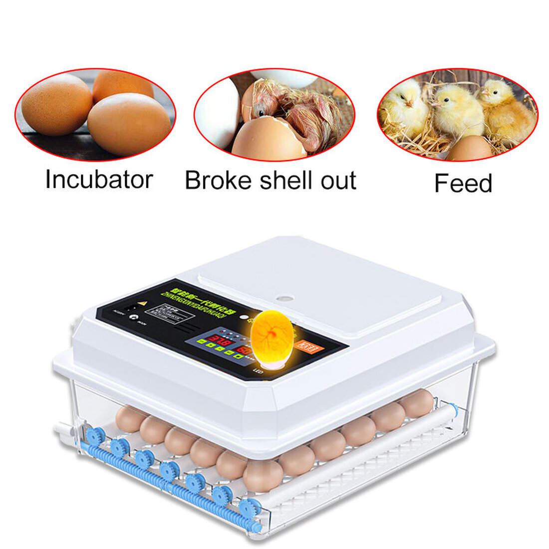 36 Egg Automatic Incubator Brooder Digital Fully Hatcher Turning ...
