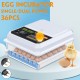 36 Egg Automatic Incubator Brooder Digital Fully Hatcher Turning Chicken Duck Humidity Temperature Control Machine with LED Candling Lamp 220V