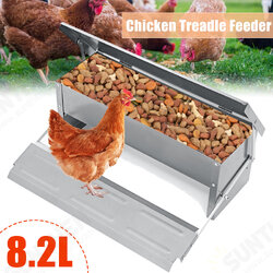 8.2L Automatic Aluminium Chicken Treadle Feeder Self Opening 8.2L Automatic Aluminium Chicken Treadle Feeder Self Opening