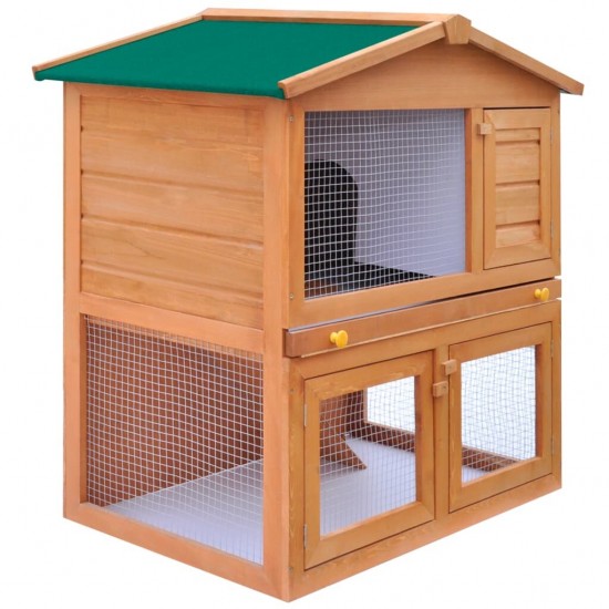 170160 Outdoor Rabbit Hutch Small Animal House Pet Cage 3 Doors Wood Pet Supplies Rabbit House Pet Home Puppy Bedpen Fence Playpen