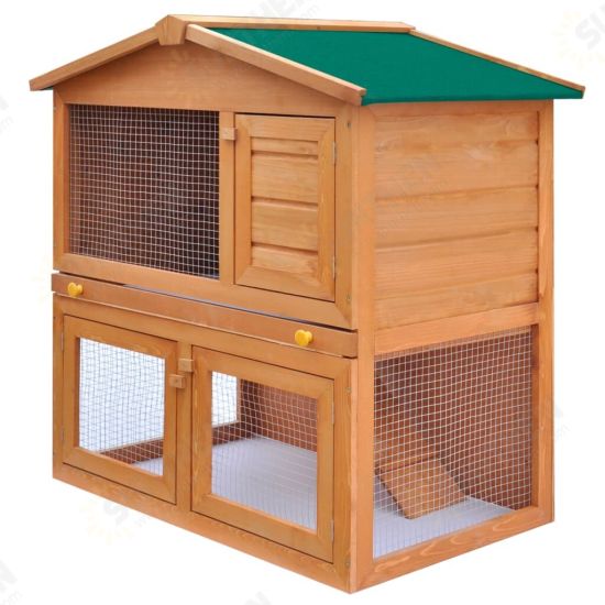 170160 Outdoor Rabbit Hutch Small Animal House Pet Cage 3 Doors Wood Pet Supplies Rabbit House Pet Home Puppy Bedpen Fence Playpen