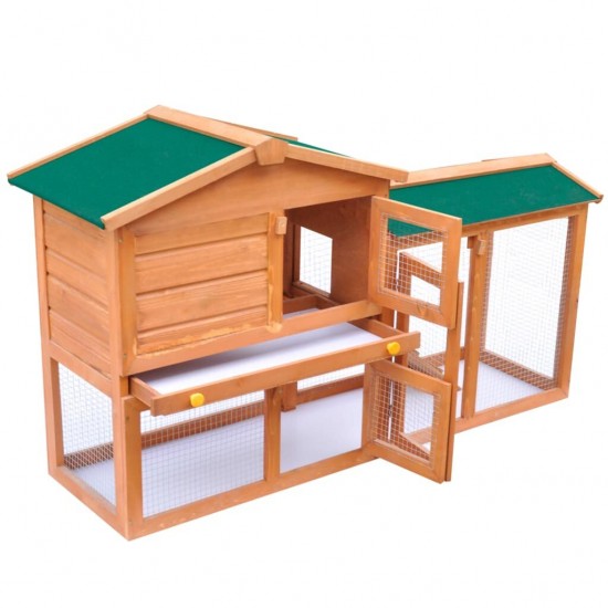 170162 Outdoor Rabbit Hutch Small Animal House Pet Cage Wood Pet Supplies Rabbit House Pet Home Puppy Bedpen Fence Playpen