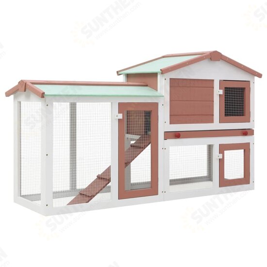 170162 Outdoor Rabbit Hutch Small Animal House Pet Cage Wood Pet Supplies Rabbit House Pet Home Puppy Bedpen Fence Playpen