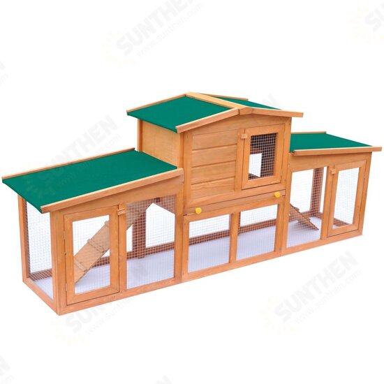 170163 Large Rabbit Hutch Small Animal House Pet Cage with Roofs Wood Pet Supplies Rabbit House Pet Home Puppy Bedpen Fence Playpen