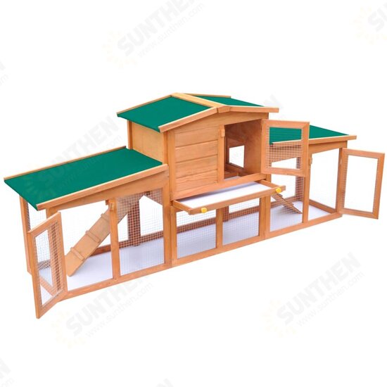 170163 Large Rabbit Hutch Small Animal House Pet Cage with Roofs Wood Pet Supplies Rabbit House Pet Home Puppy Bedpen Fence Playpen