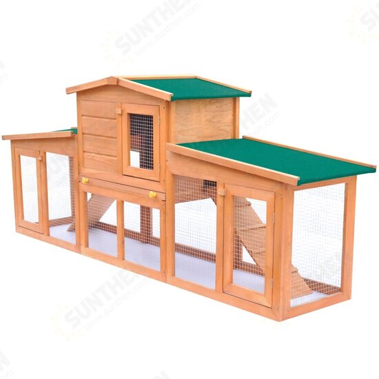 170163 Large Rabbit Hutch Small Animal House Pet Cage with Roofs Wood Pet Supplies Rabbit House Pet Home Puppy Bedpen Fence Playpen