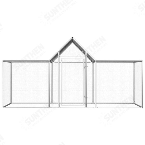 144559 Chicken Cage Coop 3x1x1.5 m Galvanised Steel Pet Supplies Rabbit House Pet Home Puppy Bedpen Fence Playpen