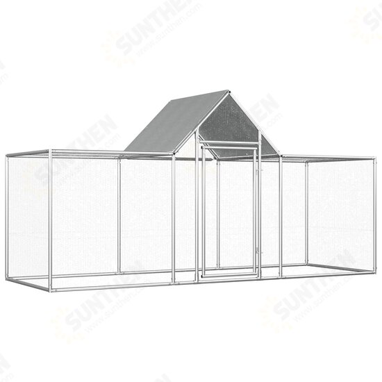 144559 Chicken Cage Coop 3x1x1.5 m Galvanised Steel Pet Supplies Rabbit House Pet Home Puppy Bedpen Fence Playpen