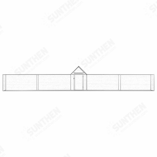 144561 Chicken Cage Coop 9x1x1.5 m Galvanised Steel Pet Supplies Rabbit House Pet Home Puppy Bedpen Fence Playpen