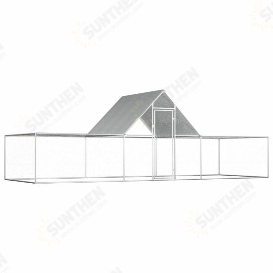 144562 Chicken Cage Coop 6x2x2 m Galvanised Steel Pet Supplies Rabbit House Pet Home Puppy Bedpen Fence Playpen