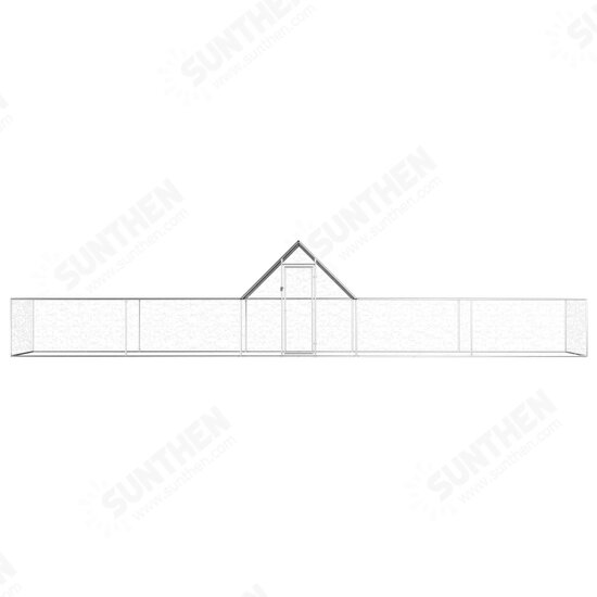 144563 Chicken Cage Coop 10x2x2 m Galvanised Steel Pet Supplies Rabbit House Pet Home Puppy Bedpen Fence Playpen