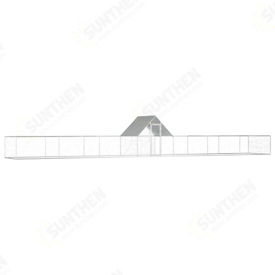 144564 Chicken Cage Coop 14x2x2 m Galvanised Steel Pet Supplies Rabbit House Pet Home Puppy Bedpen Fence Playpen