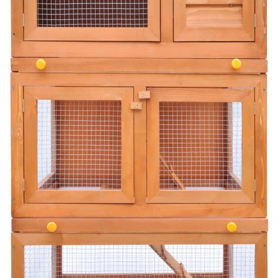 170161 Outdoor Rabbit Hutch Small Animal House Pet Cage 3 Layers Wood Pet Supplies Dog House Pet Home Cat Bedpen Fence Playpen