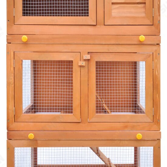 170161 Outdoor Rabbit Hutch Small Animal House Pet Cage 3 Layers Wood Pet Supplies Dog House Pet Home Cat Bedpen Fence Playpen