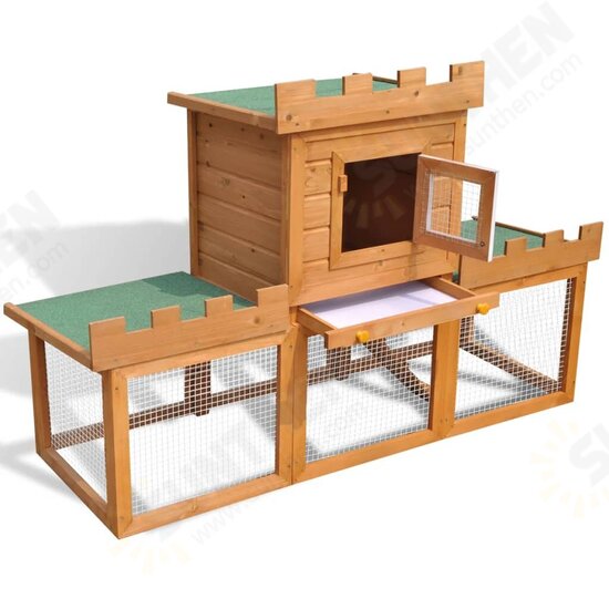 170173 Outdoor Large Rabbit Hutch House Pet Cage Single House Pet Supplies Dog House Pet Home Cat Bedpen Fence Playpen