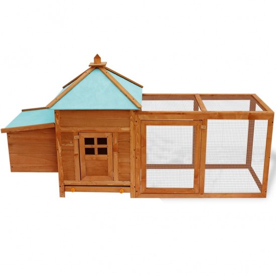 170220 Outdoor Chicken Coop House 190 x 72 x 102 cm Pet Cage Double House Pet Supplies Rabbit House Pet Home Puppy Bedpen Fence Playpen