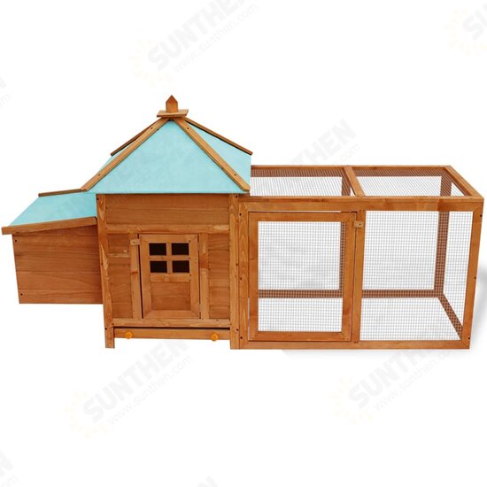 170220 Outdoor Chicken Coop House 190 x 72 x 102 cm Pet Cage Double House Pet Supplies Rabbit House Pet Home Puppy Bedpen Fence Playpen