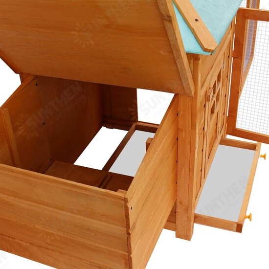 170220 Outdoor Chicken Coop House 190 x 72 x 102 cm Pet Cage Double House Pet Supplies Rabbit House Pet Home Puppy Bedpen Fence Playpen