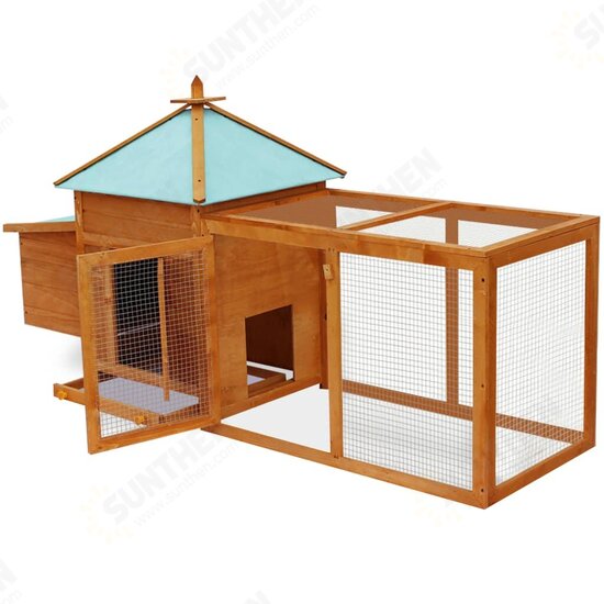 170220 Outdoor Chicken Coop House 190 x 72 x 102 cm Pet Cage Double House Pet Supplies Rabbit House Pet Home Puppy Bedpen Fence Playpen