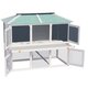 170344 Outdoor Animal Rabbit Cage Double Floor Wood 130 x 68 x 105 cm Pet Cage Double House Pet Supplies Rabbit House Pet Home Puppy Bedpen Fence Playpen