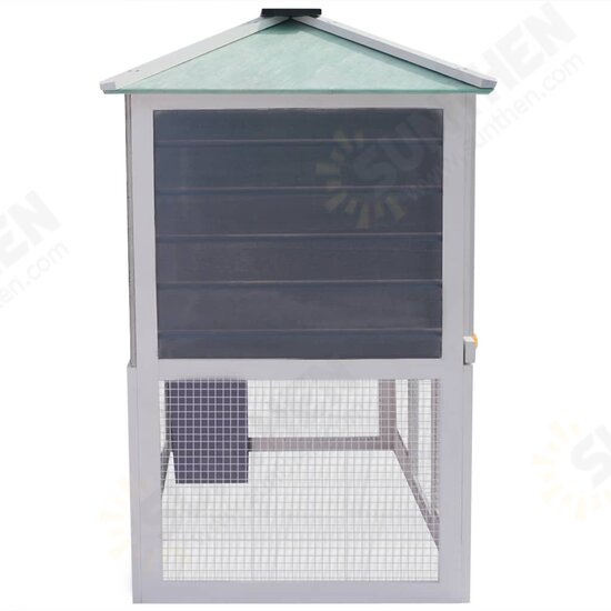 170344 Outdoor Animal Rabbit Cage Double Floor Wood 130 x 68 x 105 cm Pet Cage Double House Pet Supplies Rabbit House Pet Home Puppy Bedpen Fence Playpen