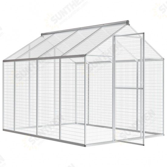 170349 Outdoor Aviary Aluminium 178x242x192 cm Pet Supplies Dog House Pet Home Cat Bedpen Fence Playpen