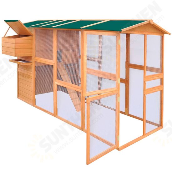 170411 Chicken Coop Wood 295x163x170 cm House Pet Supplies Rabbit House Pet Home Puppy Bedpen Fence Playpen