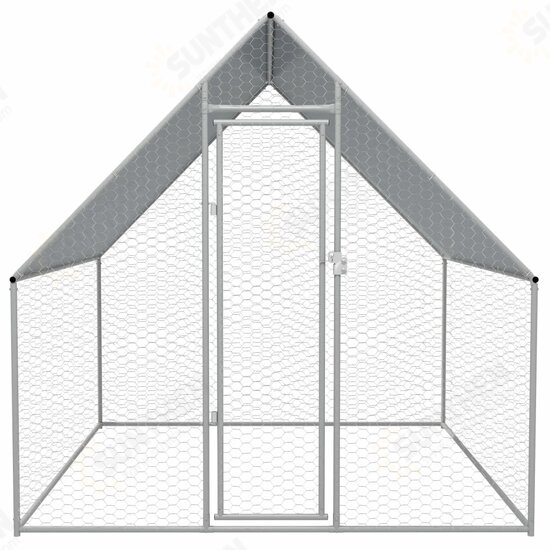 170494 Outdoor Chicken Cage 2x2x1.92 m Galvanised Steel House Pet Supplies Rabbit House Pet Home Puppy Bedpen Fence Playpen