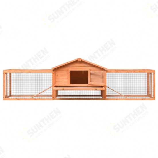 170642 Outdoor Rabbit Hutch Solid Pine & Fir Wood 310x70x87 cm House Pet Supplies Rabbit House Pet Home Puppy Bedpen Fence Playpen