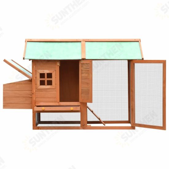 170644 Outdoor Chicken Cage Solid Pine & Fir Wood 170x81x110 cm House Pet Supplies Rabbit House Pet Home Puppy Bedpen Fence Playpen