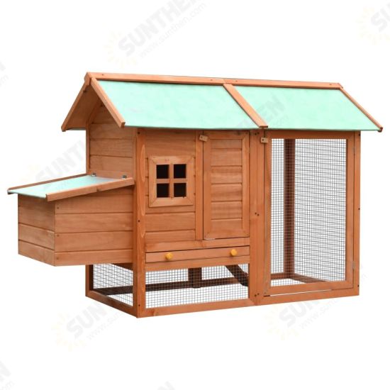 170644 Outdoor Chicken Cage Solid Pine & Fir Wood 170x81x110 cm House Pet Supplies Rabbit House Pet Home Puppy Bedpen Fence Playpen