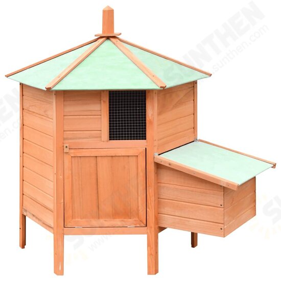 170645 Outdoor Chicken Cage Solid Pine & Fir Wood 126x117x125 cm House Pet Supplies Rabbit House Pet Home Puppy Bedpen Fence Playpen