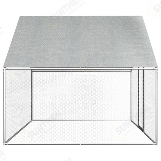 170788 Outdoor Chicken Cage 2.75x2x1.92 m Galvanised Steel Pet Supplies Rabbit House Pet Home Puppy Bedpen Fence Playpen