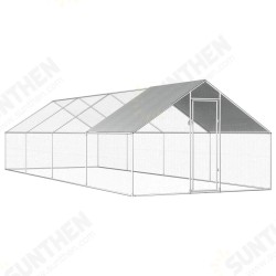 170791 Outdoor Chicken Cage 2.75x8x1.92 m Galvanised Steel Pet Supplies Rabbit House Pet Home Puppy Bedpen Fence Playpen 170791 Outdoor Chicken Cage 2.75x8x1.92 m Galvanised Steel Pet Supplies Rabbit House Pet Home Puppy Bedpen Fence Playpen